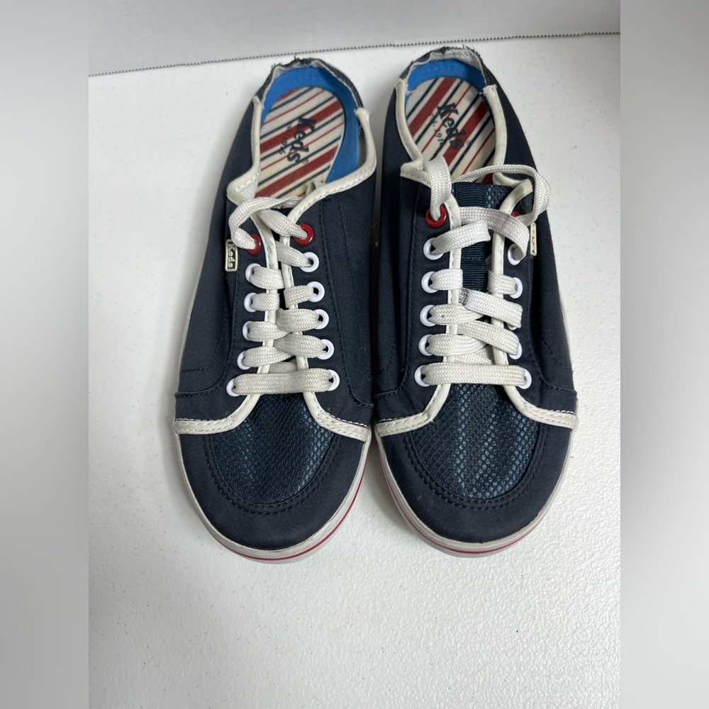 Keds Kickstart Canvas Mule Sneaker Lace-up Slip-on Arch Support Navy Red…Size7